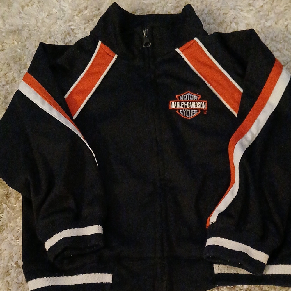 Harley-Davidson Black and Orange Sweatshirt with Logo